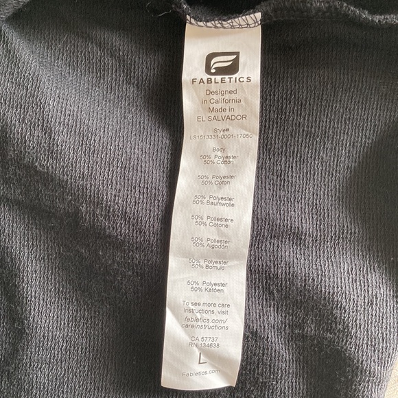 Fabletics ‘Rose’ French Terry Wrap Tie Yoga Top Black Large NWT - Picture 10 of 11